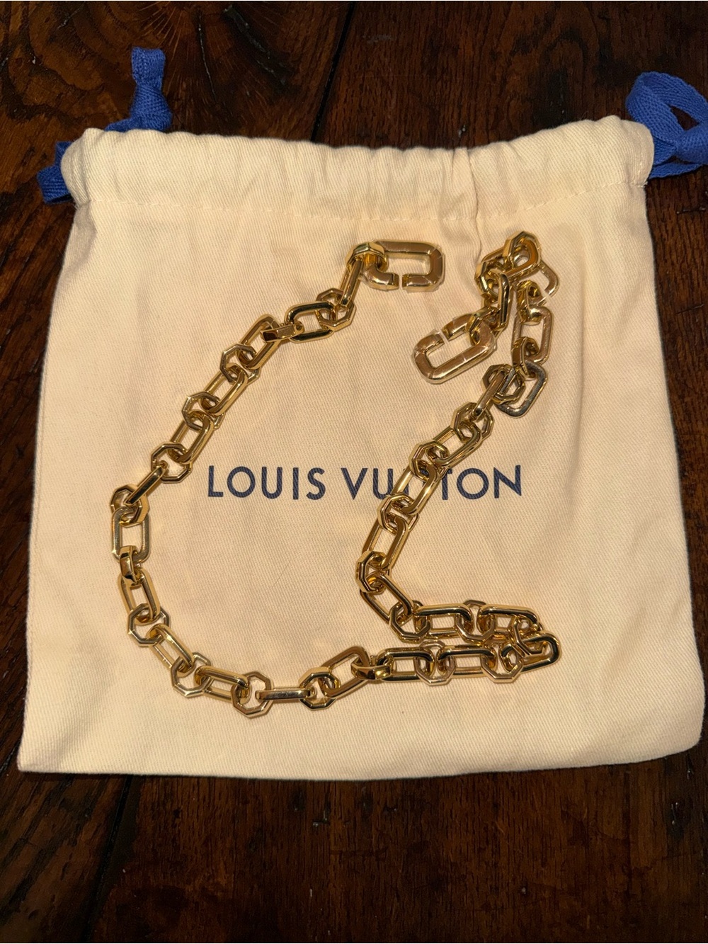 Louis Vuitton Gold Tone Chain Strap – Approx. 24”